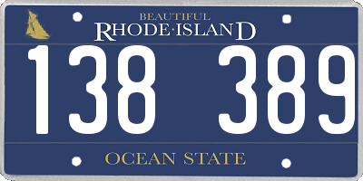 RI license plate 138389