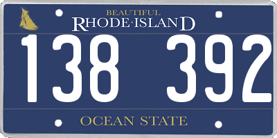 RI license plate 138392