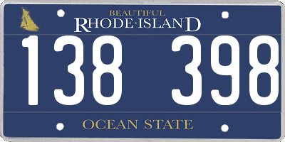 RI license plate 138398