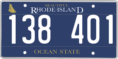 RI license plate 138401