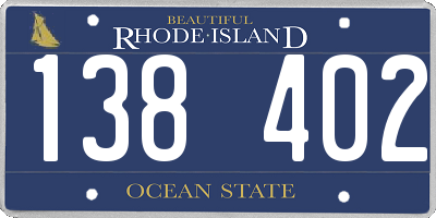 RI license plate 138402