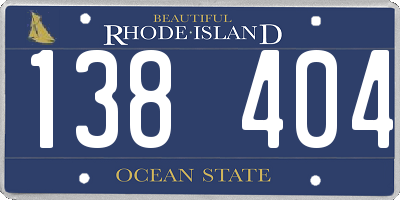 RI license plate 138404
