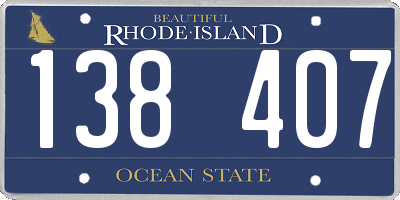 RI license plate 138407