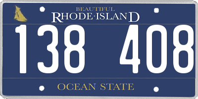 RI license plate 138408