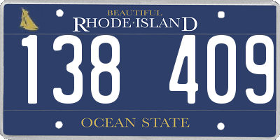 RI license plate 138409