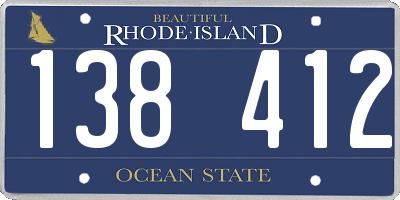 RI license plate 138412