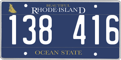 RI license plate 138416