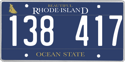 RI license plate 138417