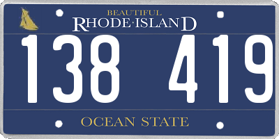 RI license plate 138419