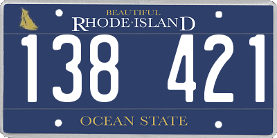 RI license plate 138421