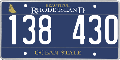 RI license plate 138430