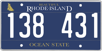 RI license plate 138431