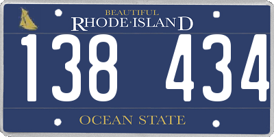 RI license plate 138434