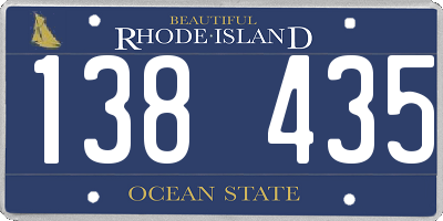 RI license plate 138435