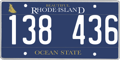 RI license plate 138436
