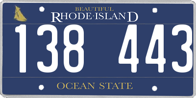 RI license plate 138443