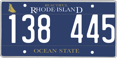 RI license plate 138445