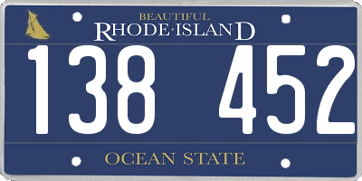 RI license plate 138452