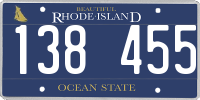 RI license plate 138455