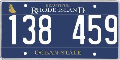 RI license plate 138459