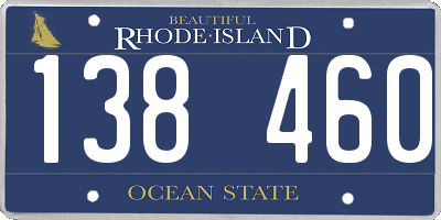 RI license plate 138460