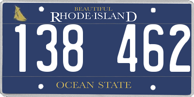 RI license plate 138462