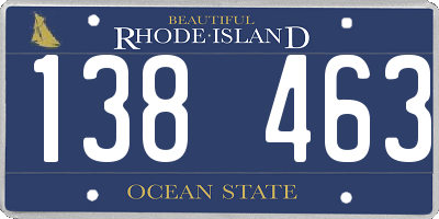 RI license plate 138463