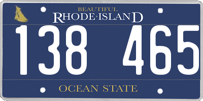 RI license plate 138465