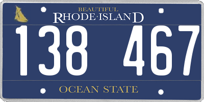 RI license plate 138467