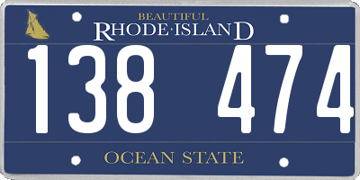 RI license plate 138474