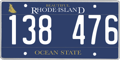 RI license plate 138476