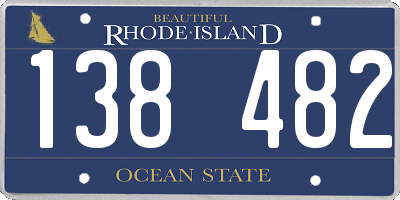 RI license plate 138482