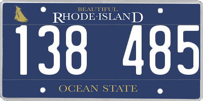 RI license plate 138485