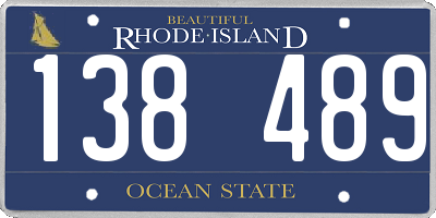 RI license plate 138489