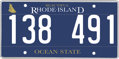 RI license plate 138491