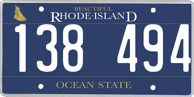 RI license plate 138494