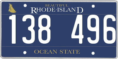 RI license plate 138496