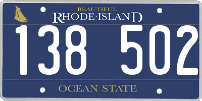 RI license plate 138502