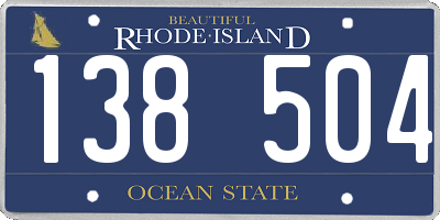 RI license plate 138504