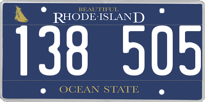 RI license plate 138505