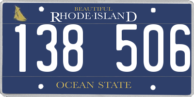 RI license plate 138506