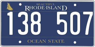 RI license plate 138507