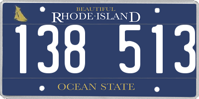 RI license plate 138513