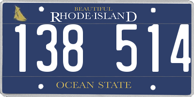 RI license plate 138514