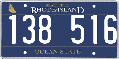 RI license plate 138516