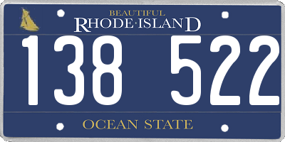 RI license plate 138522