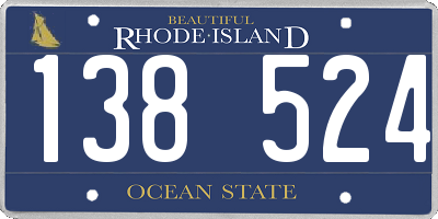 RI license plate 138524