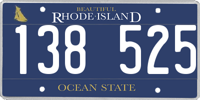 RI license plate 138525