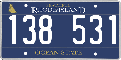 RI license plate 138531