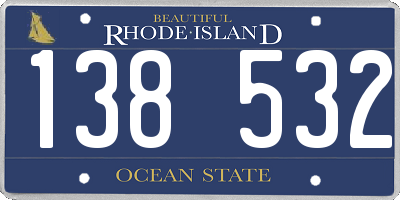 RI license plate 138532